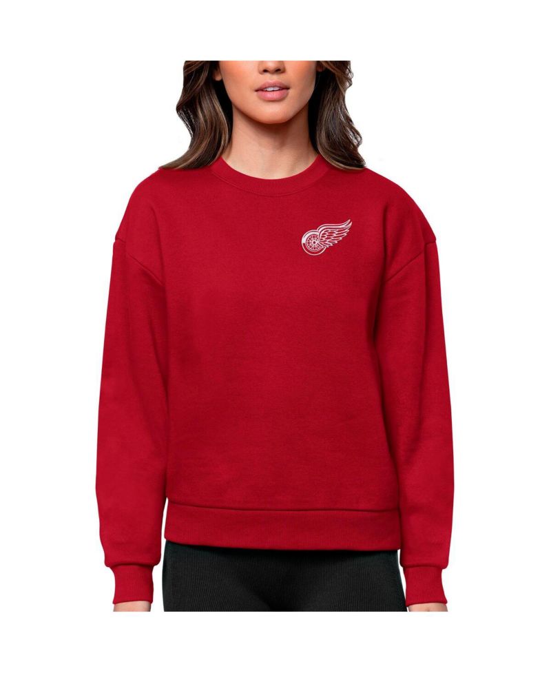 Women's Red Detroit Red Wings Primary Logo Victory Crewneck Pullover Sweatshirt