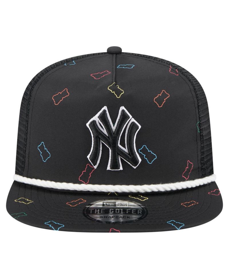 Men's Black New York Yankees Gummy Golfer Trucker Adjustable Hat