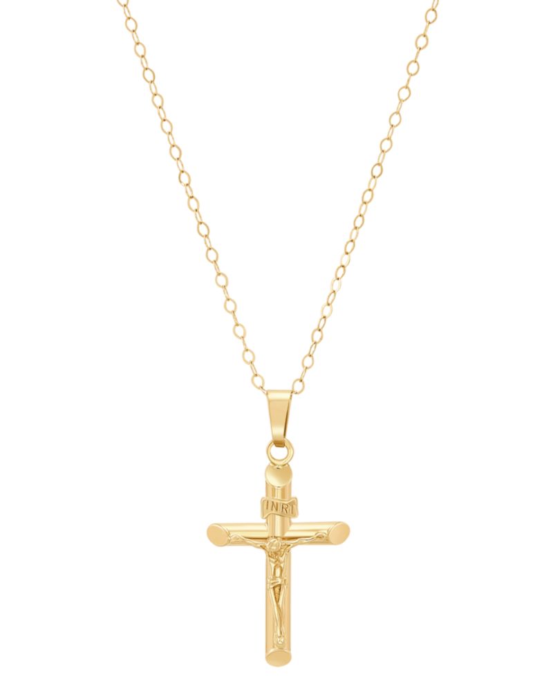Macy's Children's Crucifix Cross Pendant Necklace in 14k Yellow Gold
