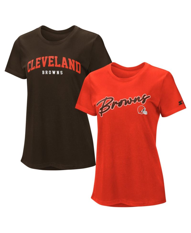 Women's Brown/Orange Cleveland Browns T-Shirt Combo Pack