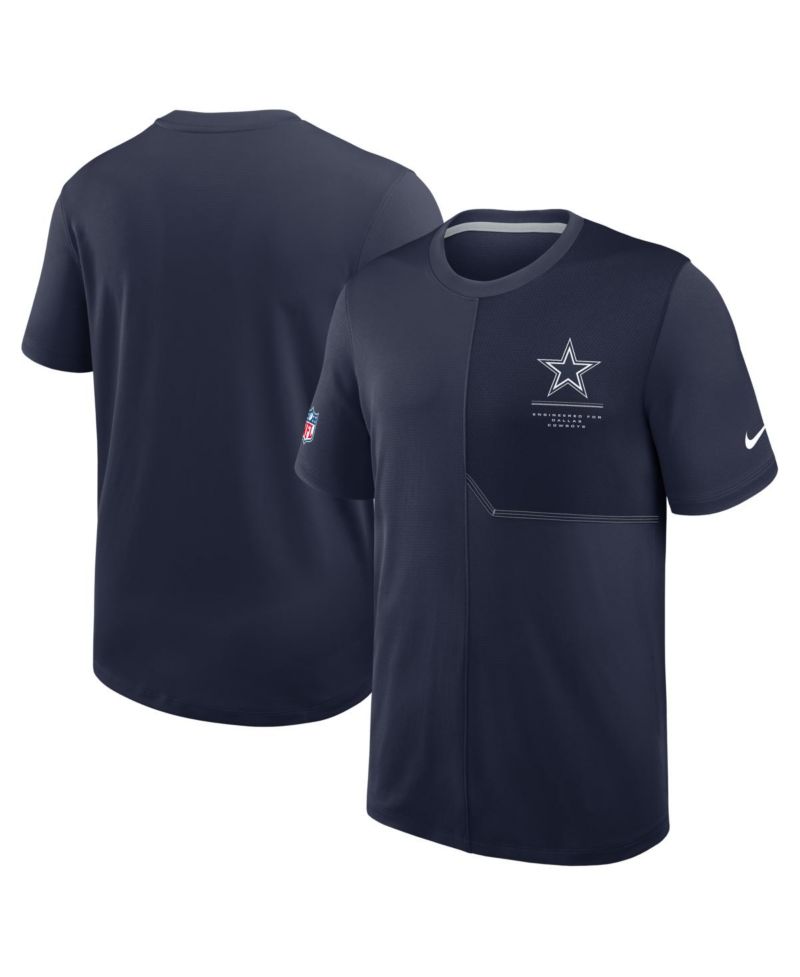 Men's Navy Dallas Cowboys Sideline UV Dri-FIT Coaches T-Shirt