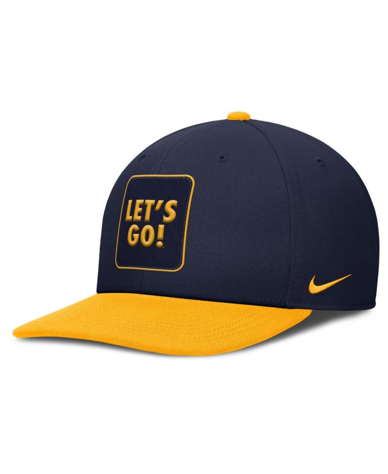 Men's Navy/Gold West Virginia Mountaineers 2025 Sideline Campus Pro Local Snapback Hat