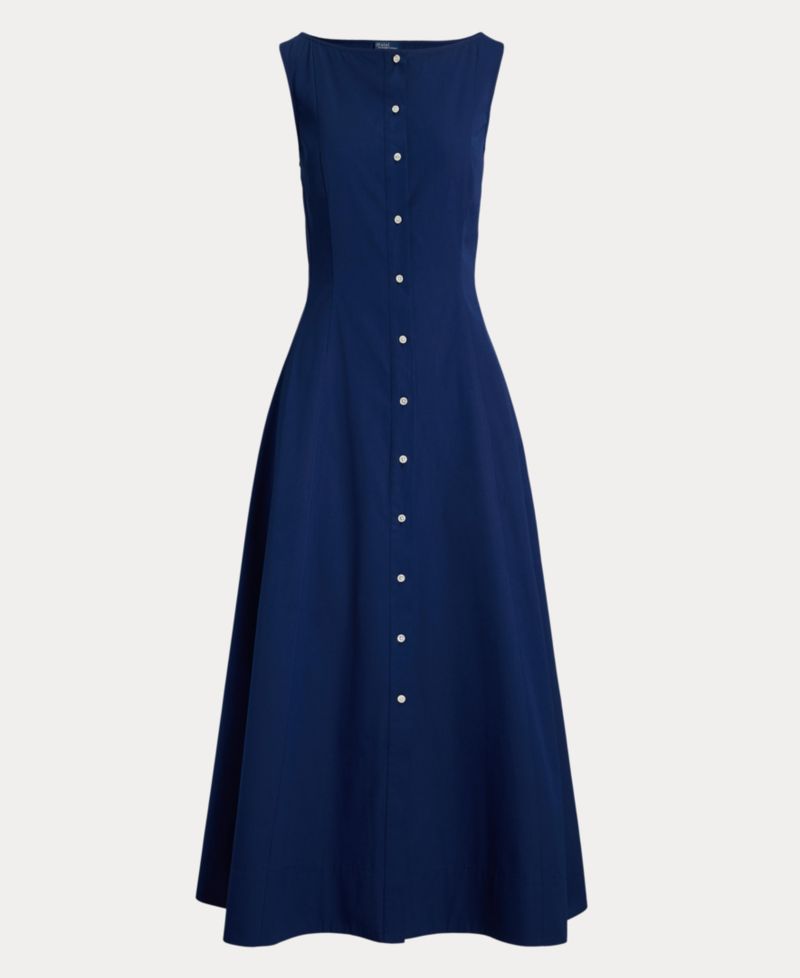Women's Fit-and-Flare Boat Neck Midi Dress