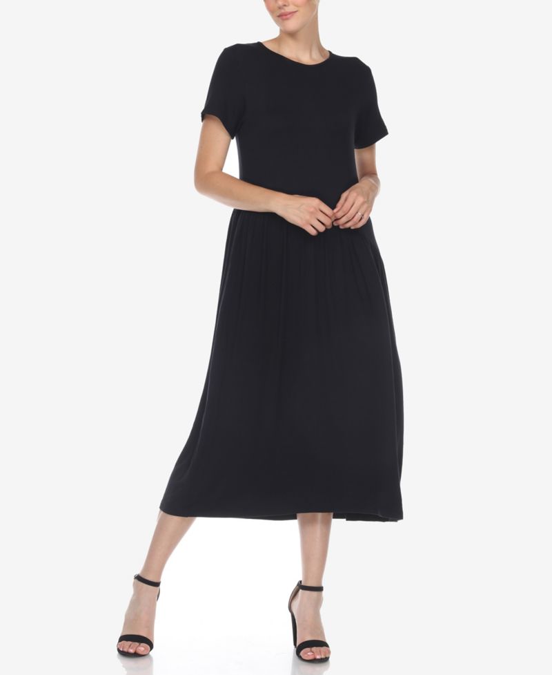 Women's Short Sleeve Asymmetrical Waist Maxi Dress