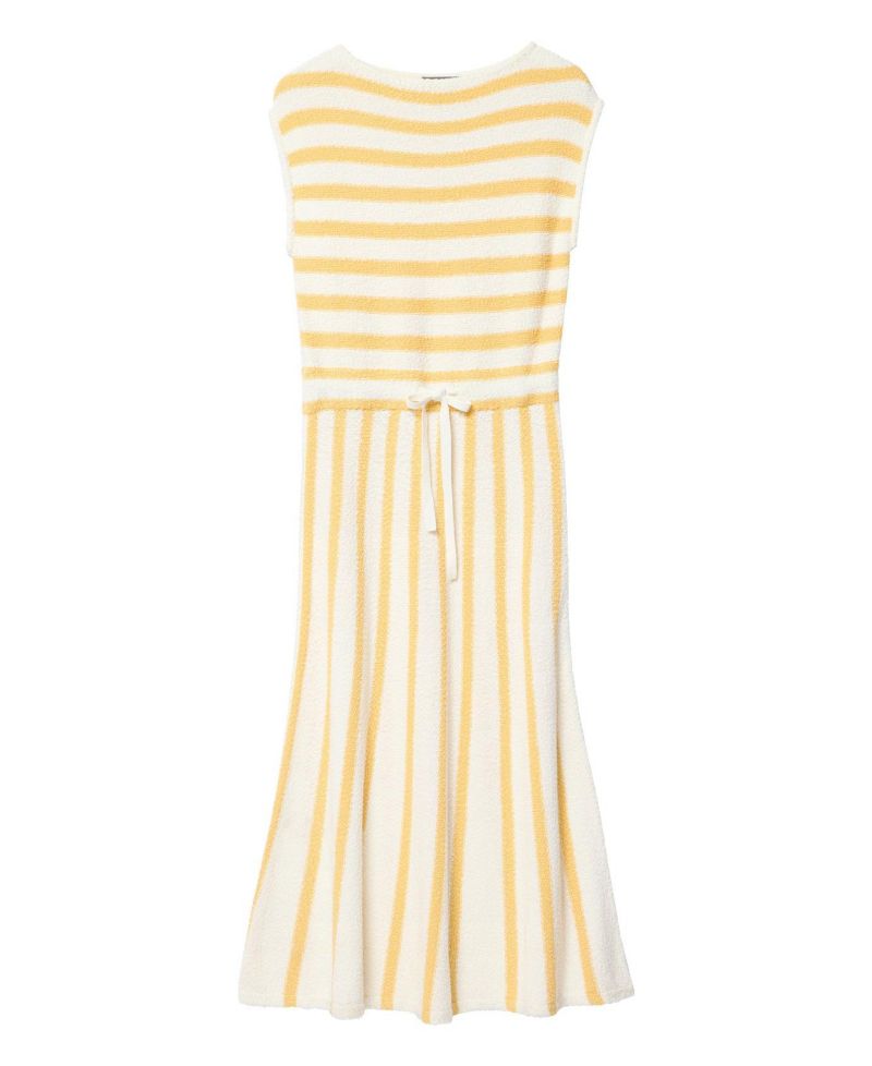 Women's Striped A-Line Midi Dress