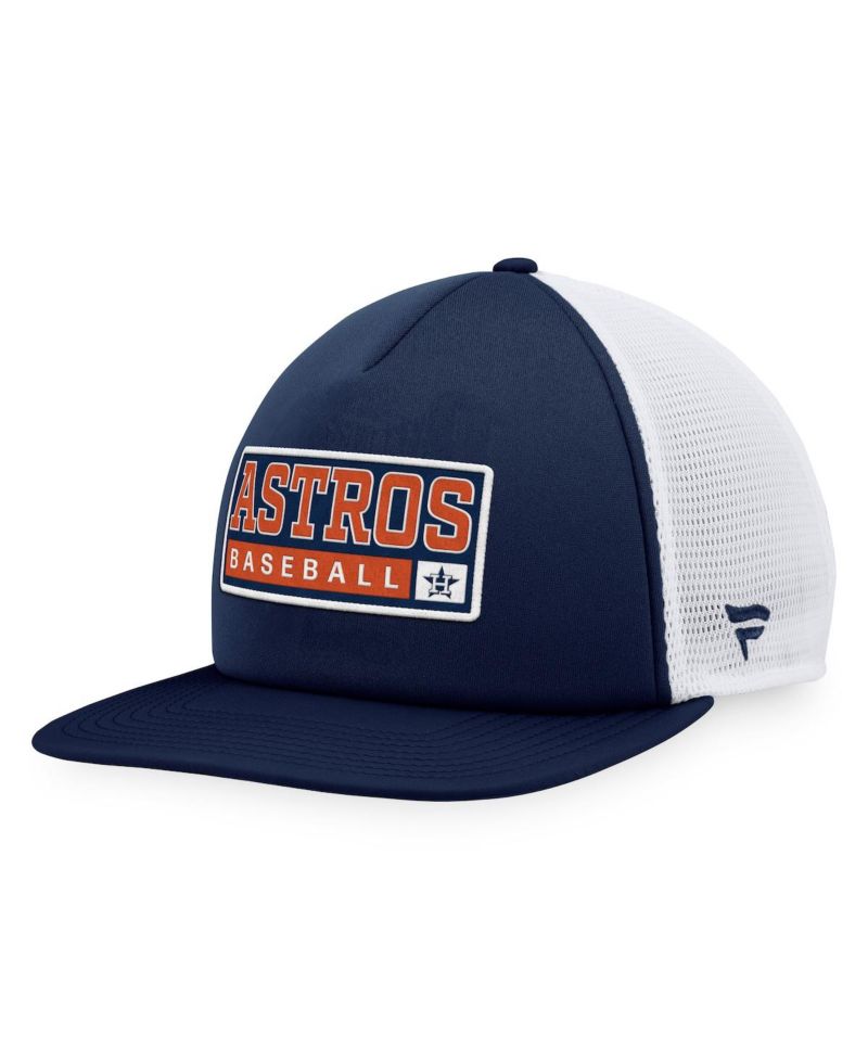 Men's Navy, White Houston Astros Foam Trucker Snapback Hat