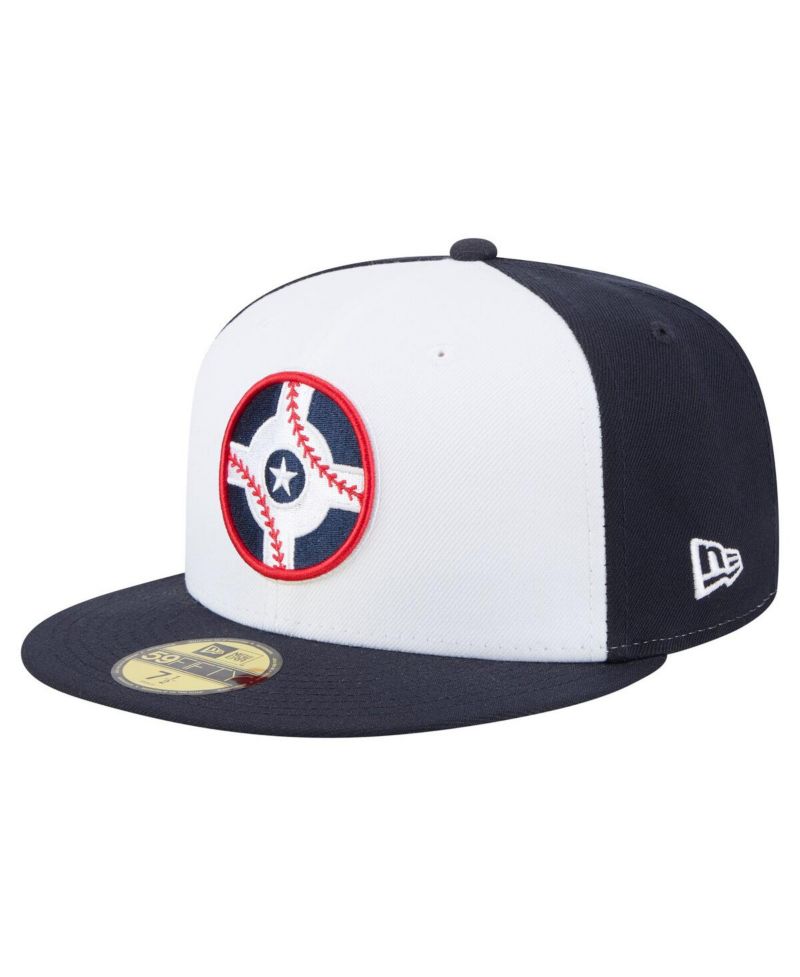 Men's White/Navy Indianapolis Indians Authentic Collection 59FIFTY Fitted Hat