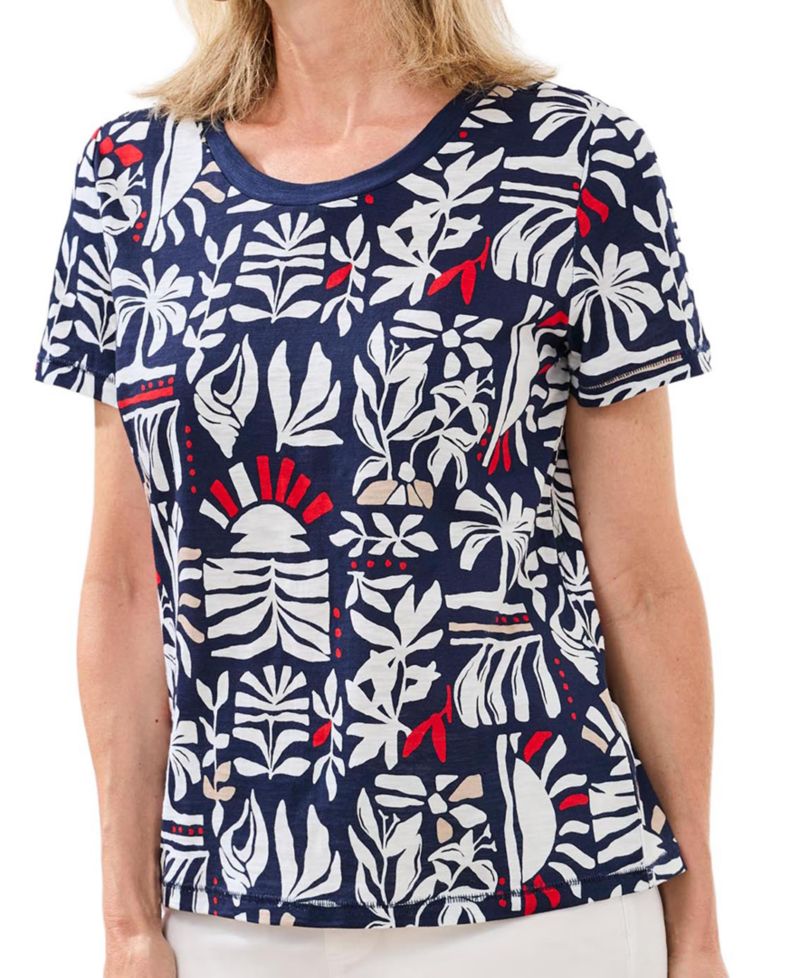 Women's Printed Crew Neck Top