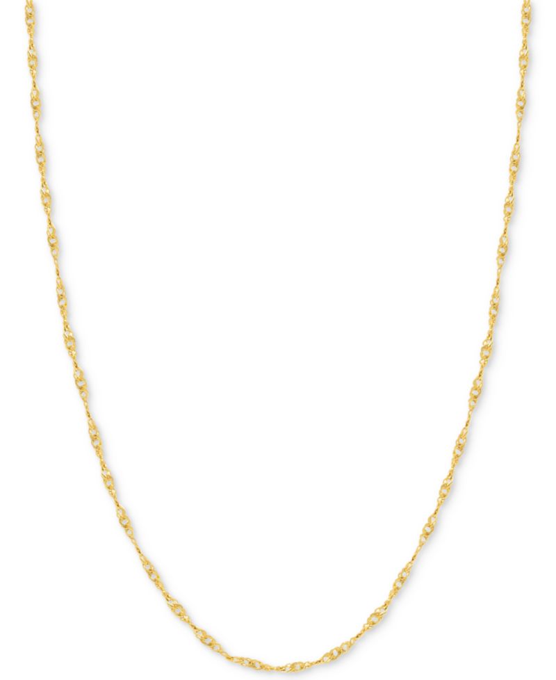 Italian Gold Singapore Link Chain (7/8mm) Collection in 14k Gold