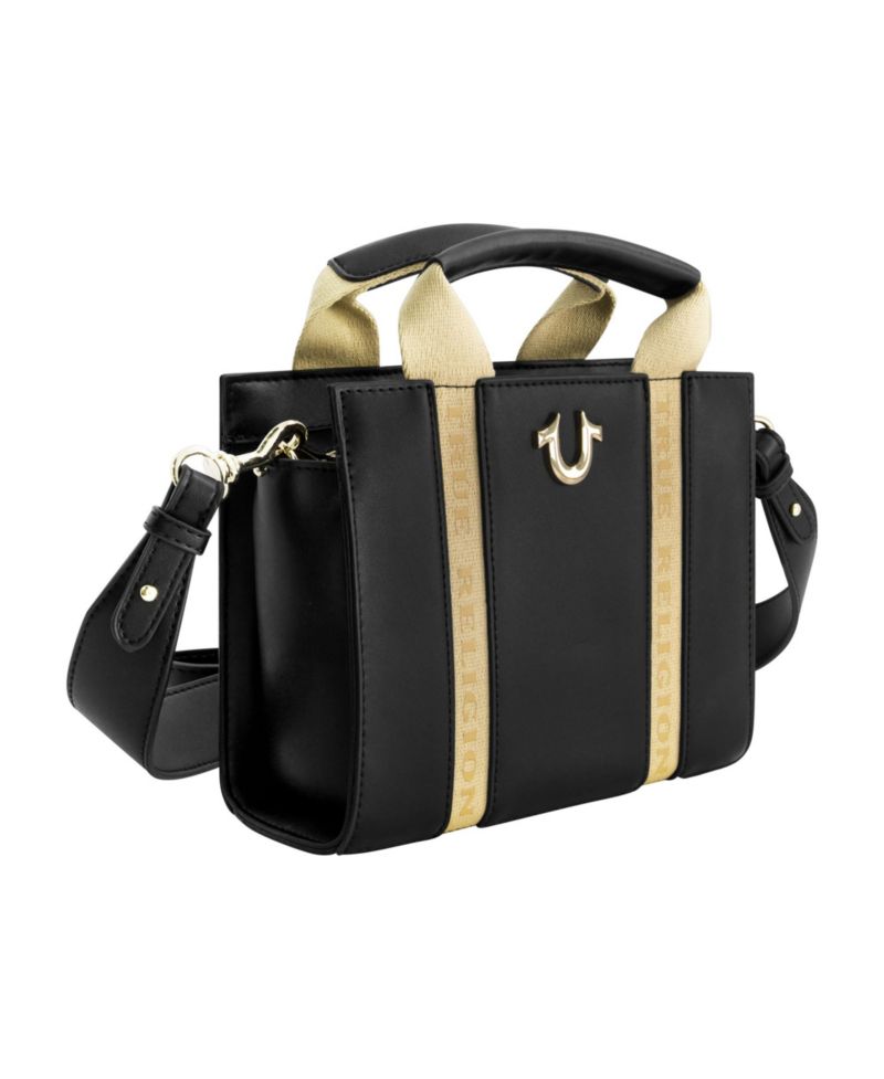 Licensed Faux Leather Mini Tote Bag with Branded Straps