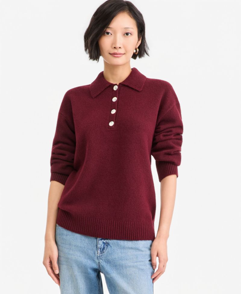 Women's Long-Sleeve Polo Sweater