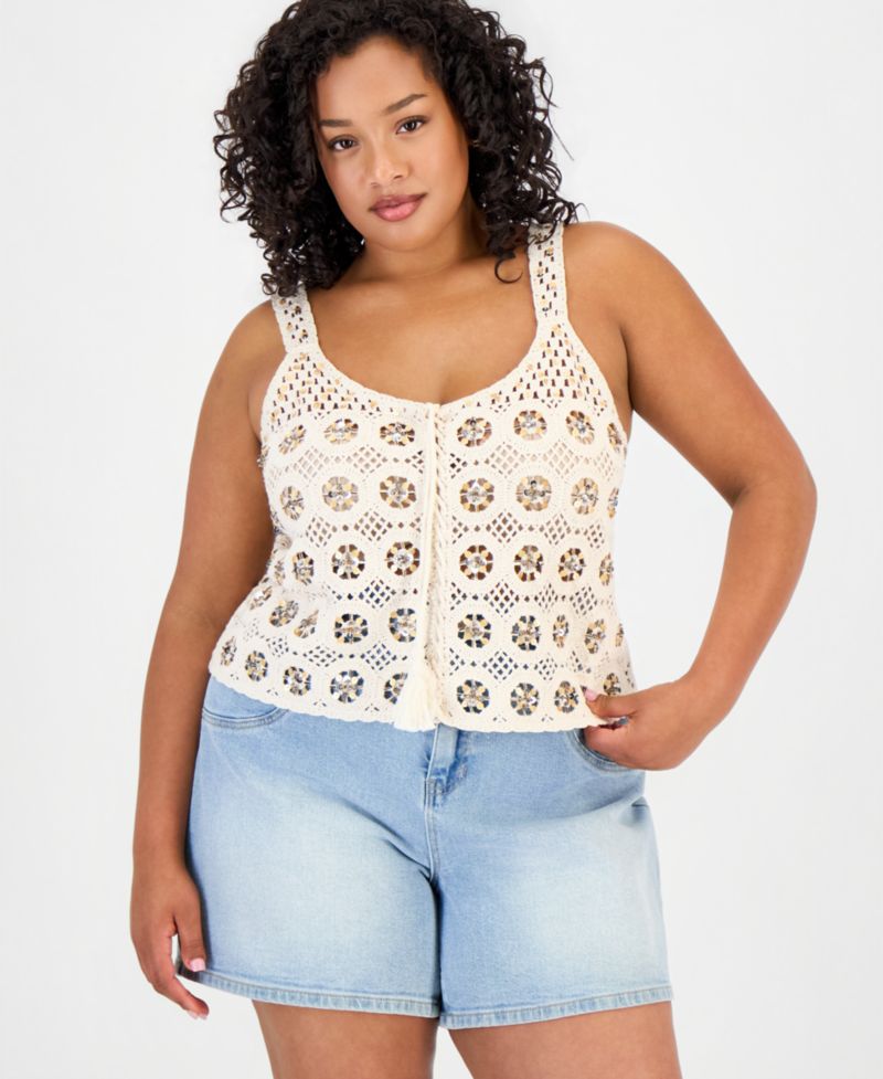 Petite Sequin Crochet Tank