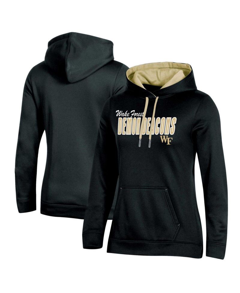 Women's Black Wake Forest Demon Deacons Team Pullover Hoodie