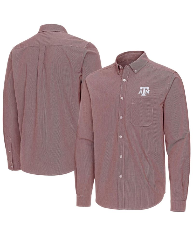 Men's Maroon Texas A&M Aggies Porter Woven Tri-Blend Long Sleeve Button-Down Shirt