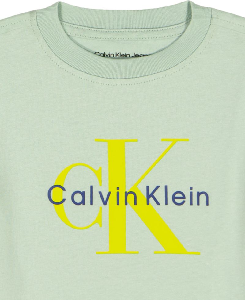 Toddler and Little Boys' 2T-7 Relaxed Monogram T-Shirt and Natural Denim Shorts, 2-Piece Set