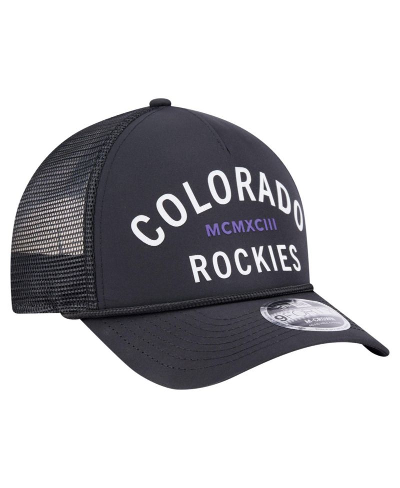 Men's Black Colorado Rockies Minimalist 9FORTY A-Frame Adjustable Hat