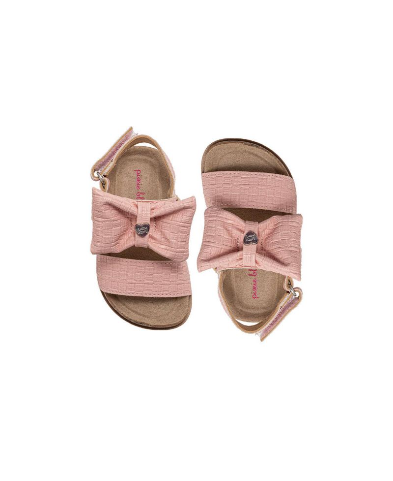Big Girls Sandals - Cute Footbed Sandals and Flat Summer Shoes with Puffy Bow