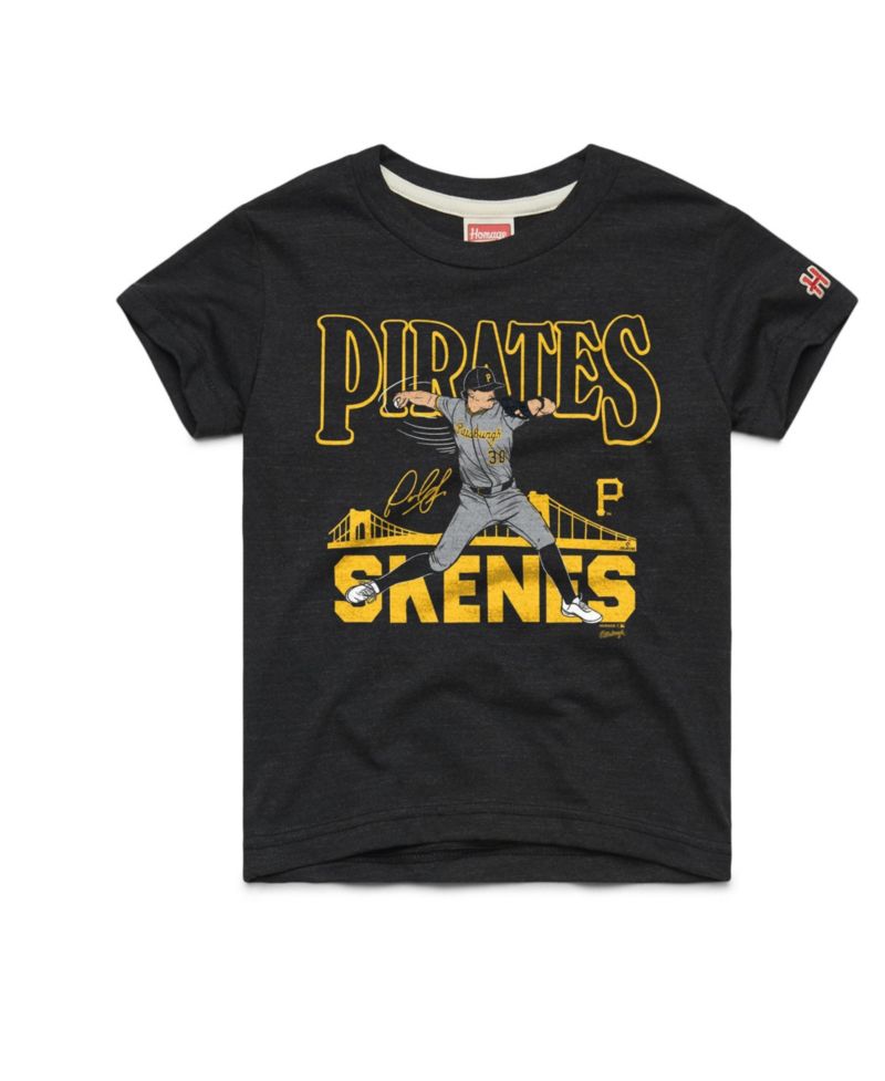 Big Boys and Girls Paul Skenes Charcoal Pittsburgh Pirates Player Graphic Tri-Blend T-Shirt