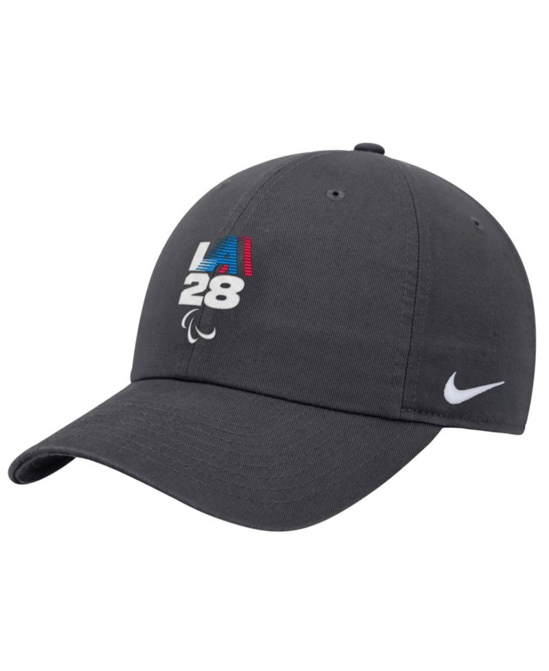 Big Boys and Girls Anthracite LA28 Summer Paralympics Retro Stripe Club Adjustable Hat