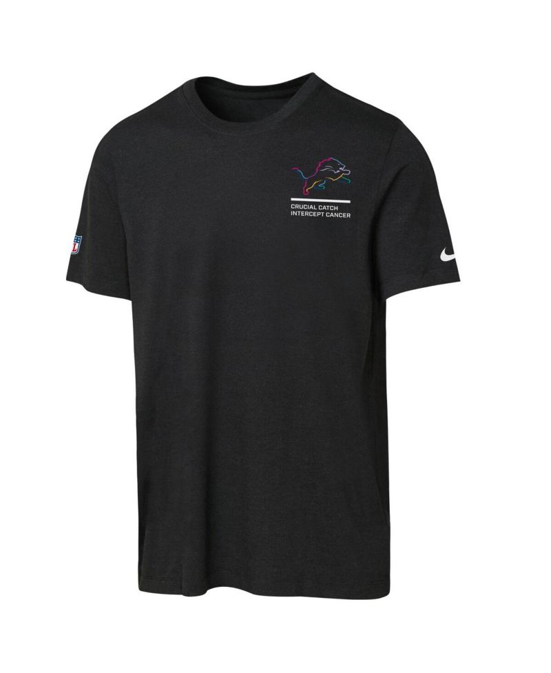 Big Boys and Girls Black Detroit Lions 2025 NFL Crucial Catch Tri-Blend Dri-FIT T-Shirt