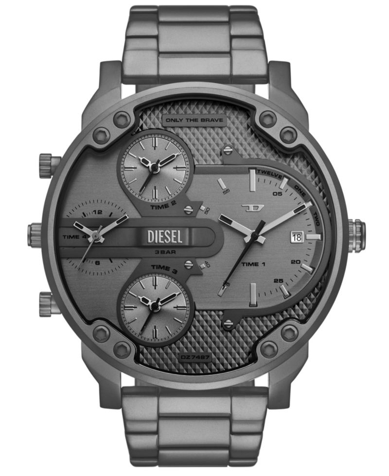 Men's Mr. Daddy Slim Quartz Three-Hand Date Gray Stainless Steel Watch, 54mm