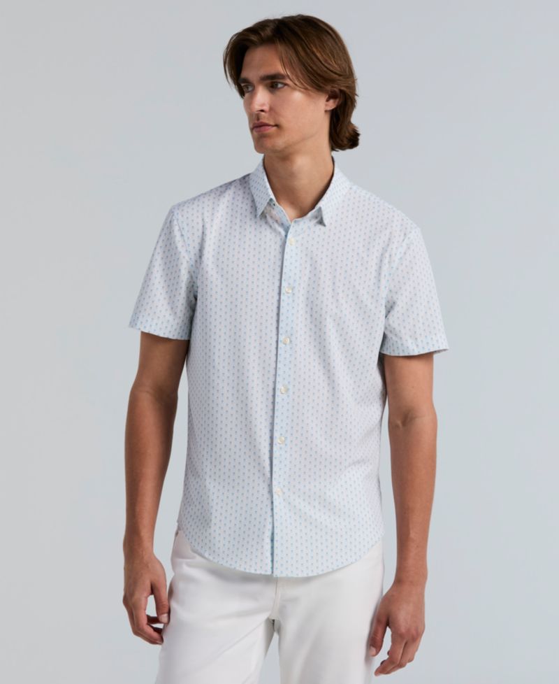 Men's Square Stripe Print Shirt