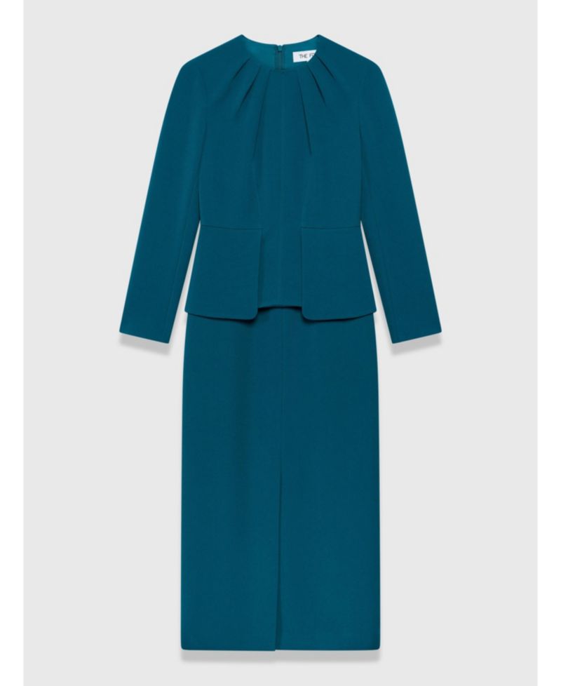 Women's Doppio Elaria Long-Sleeve Midi Peplum-Waist Dress