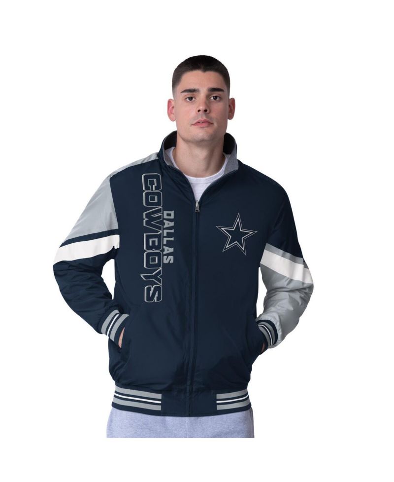Men's Navy Dallas Cowboys Strong Arm Reversible Full-Zip Jacket