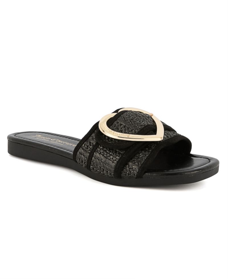 Women's Zapphire Heart Buckle Slide Flat Sandals