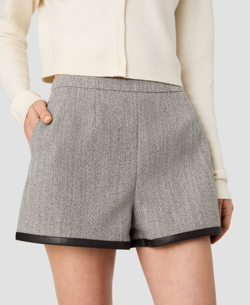 Women's Speckled Herringbone Mid-Rise Shorts