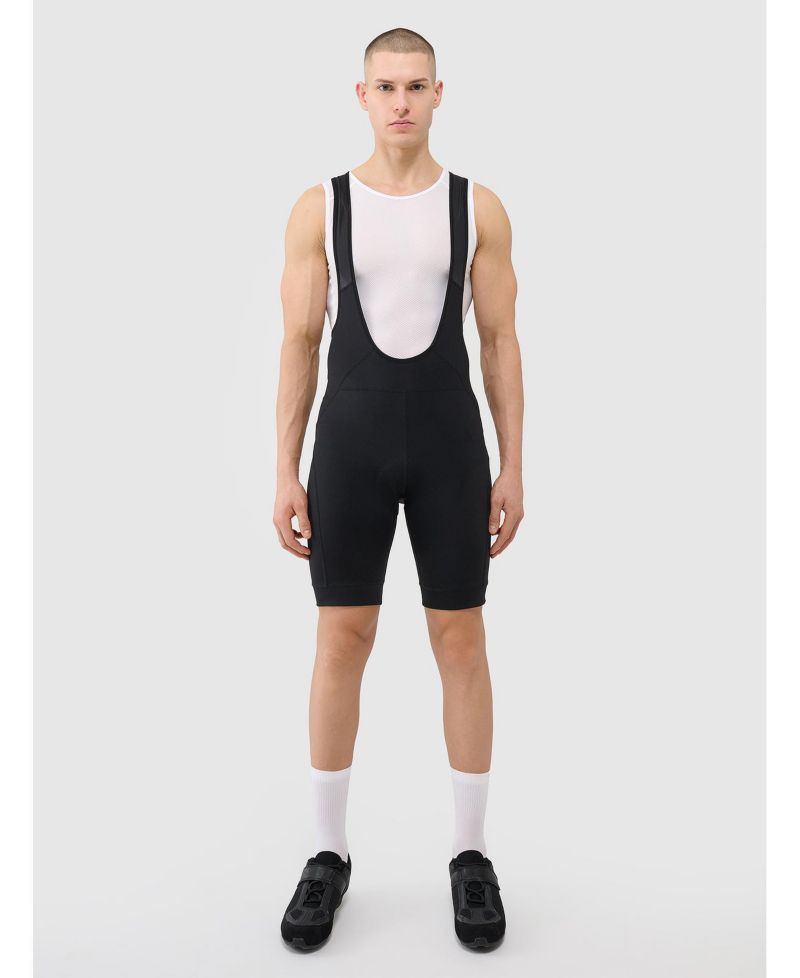 Men's Short Cycling Leggings With Gel-Foam Insert And Suspenders