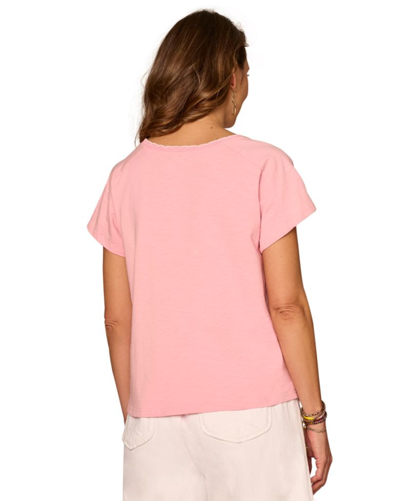 Petite Embroidered Crewneck Boyfriend T-Shirt