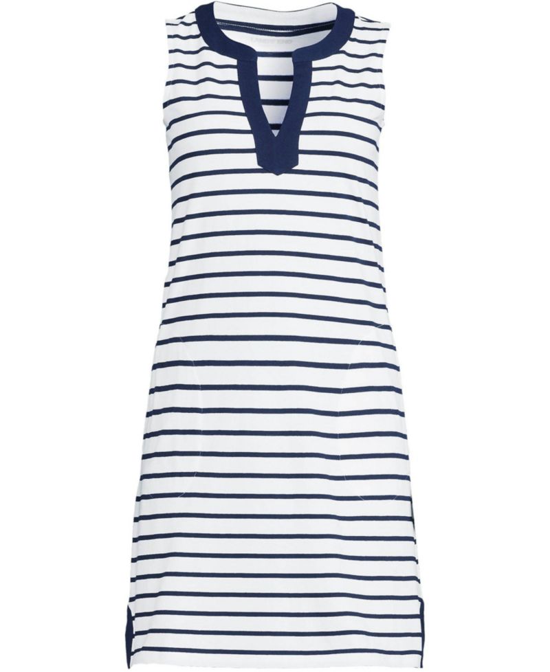 Women's Tall Cotton Jersey Notch Neck Dress