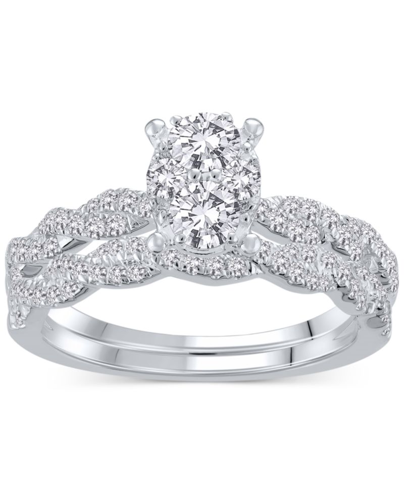 Diamond Braid-Inspired Bridal Set (1 ct. t.w.) in 14k White Gold