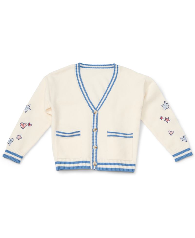 Girls' 4-16 Varsity with Embroidered Cardigan