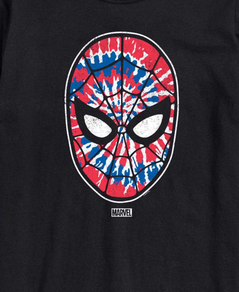 Men's Spiderman Flag Fill Spiderman Short-Sleeve Graphic T-Shirt