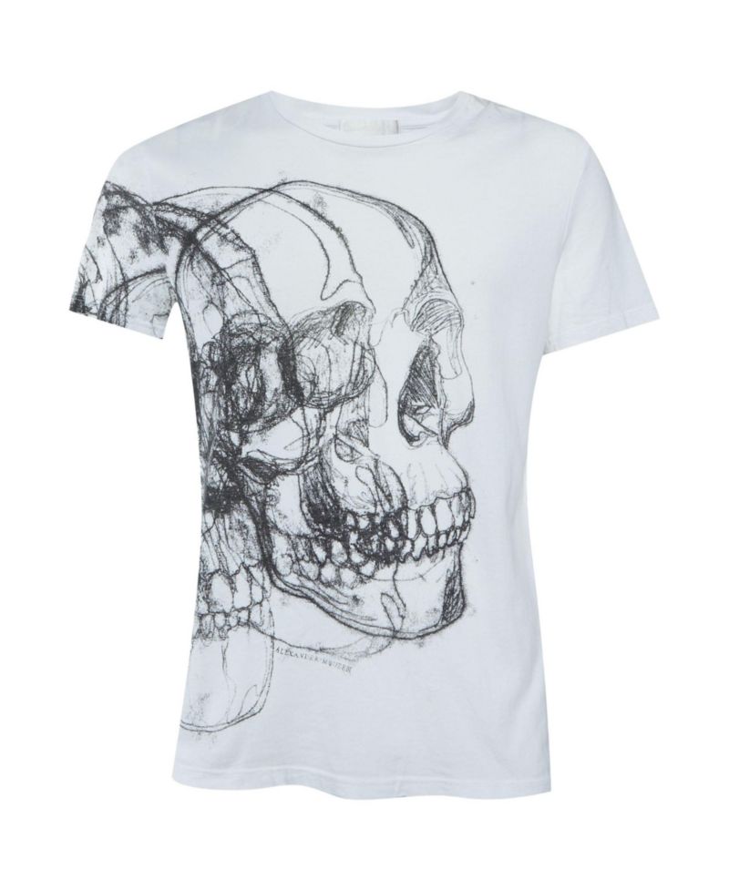 Women's Scribble Skull Cotton T-Shirt