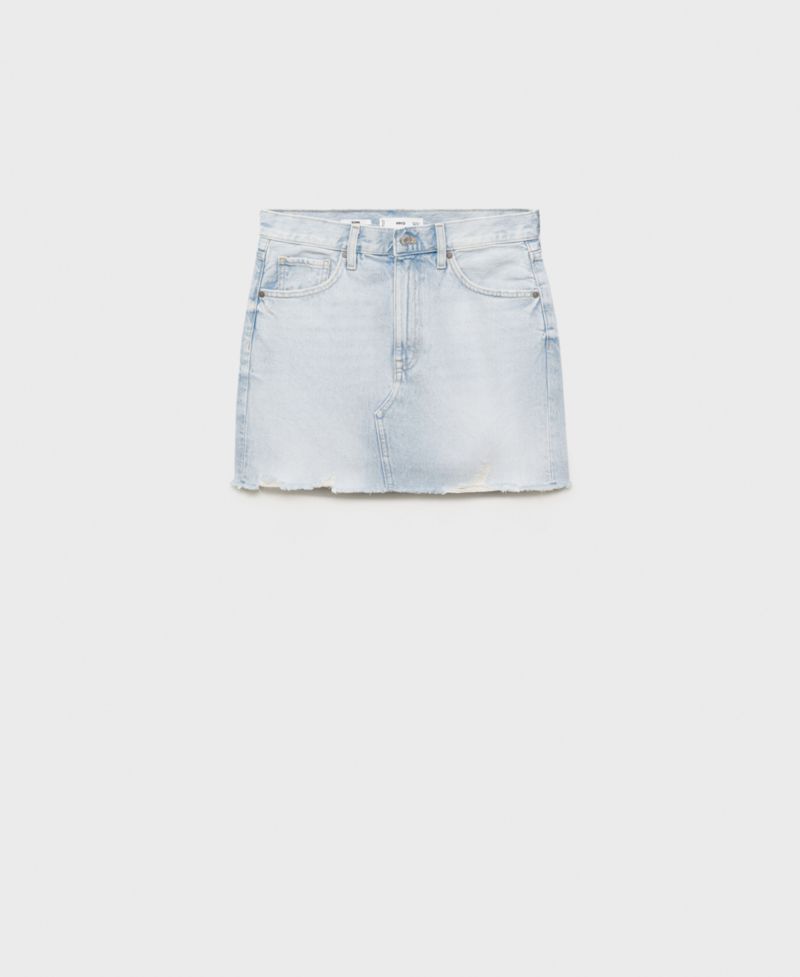 Women's Frayed Hem Denim Skirt