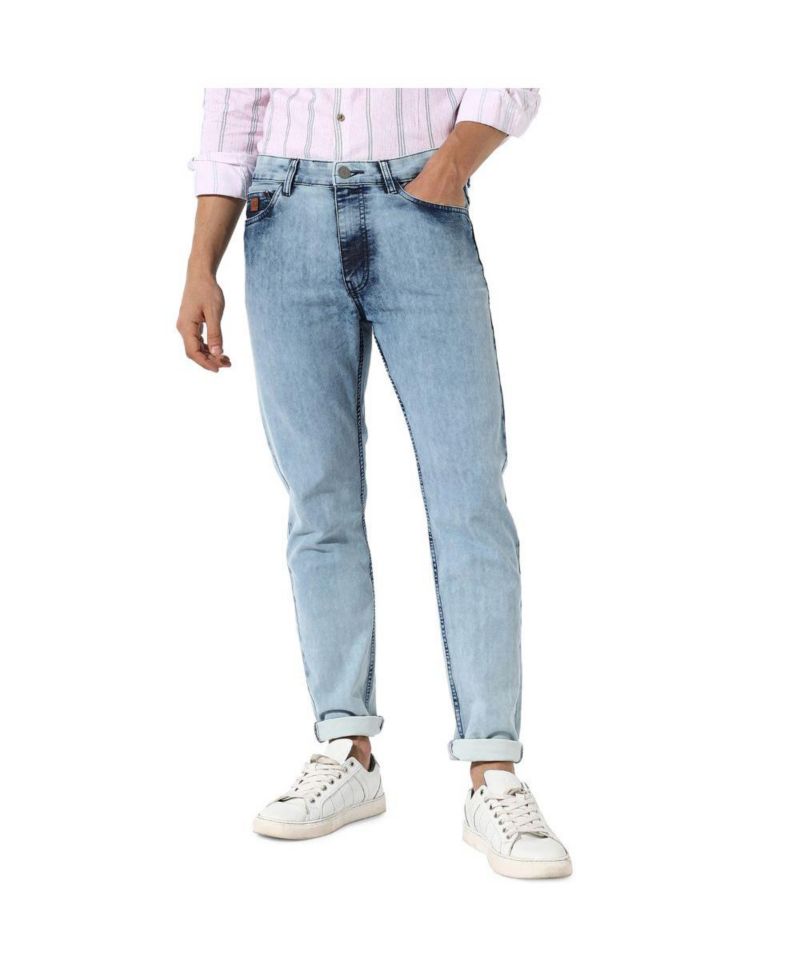 Men's Light-Wash Skinny Fit Denim Jeans