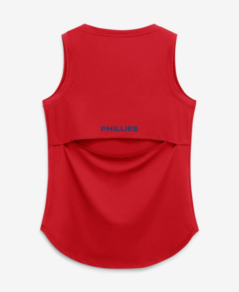 Women's Red Philadelphia Phillies Draped Mesh Back Performance Tank Top