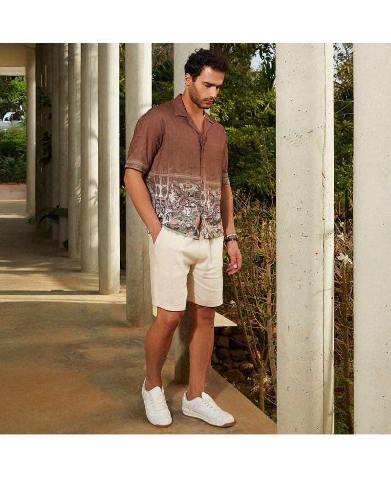 Men's Ash Brown Indie-Ombre Oversized Shirt