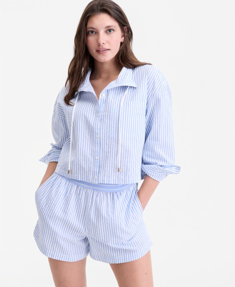 Women's Striped Boxer-Style Shorts