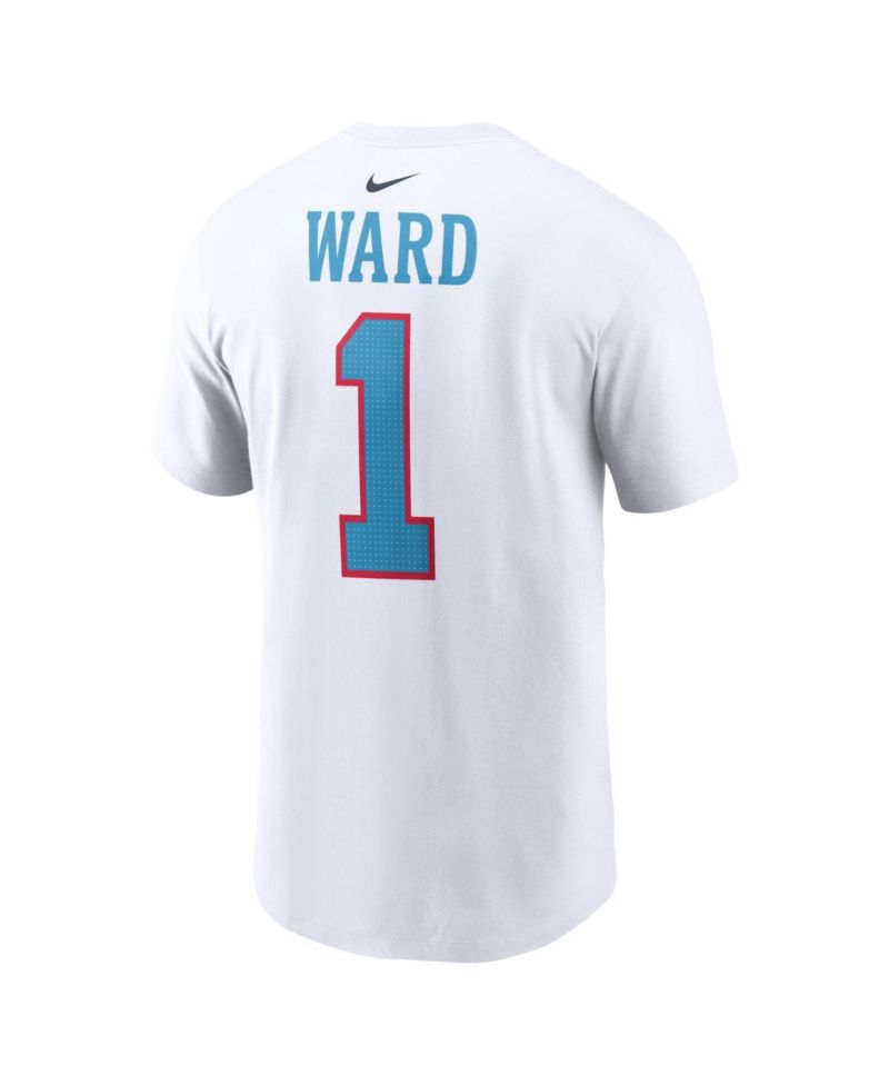 Men's Cameron Ward White Tennessee Titans Player Name & Number T-Shirt