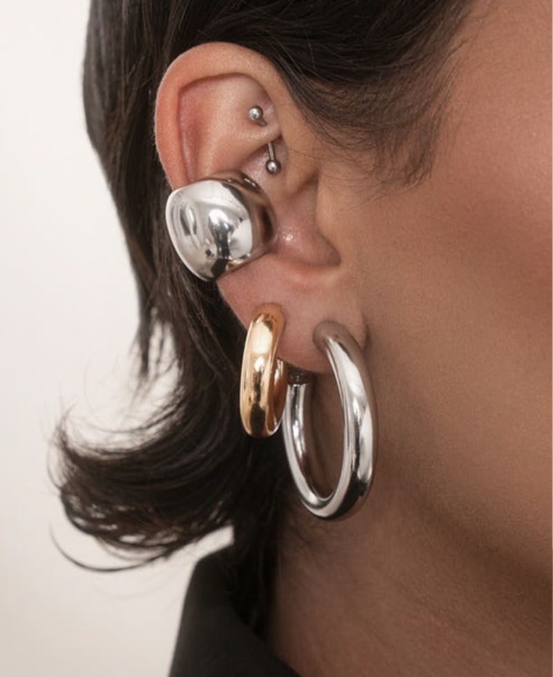 Chunky Metal Cuff Earrings
