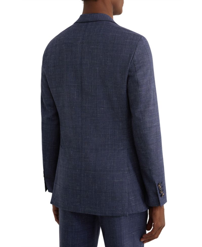 Men's Penso Wool-Blend Check Single-Breasted Classic-Fit Suit Blazer