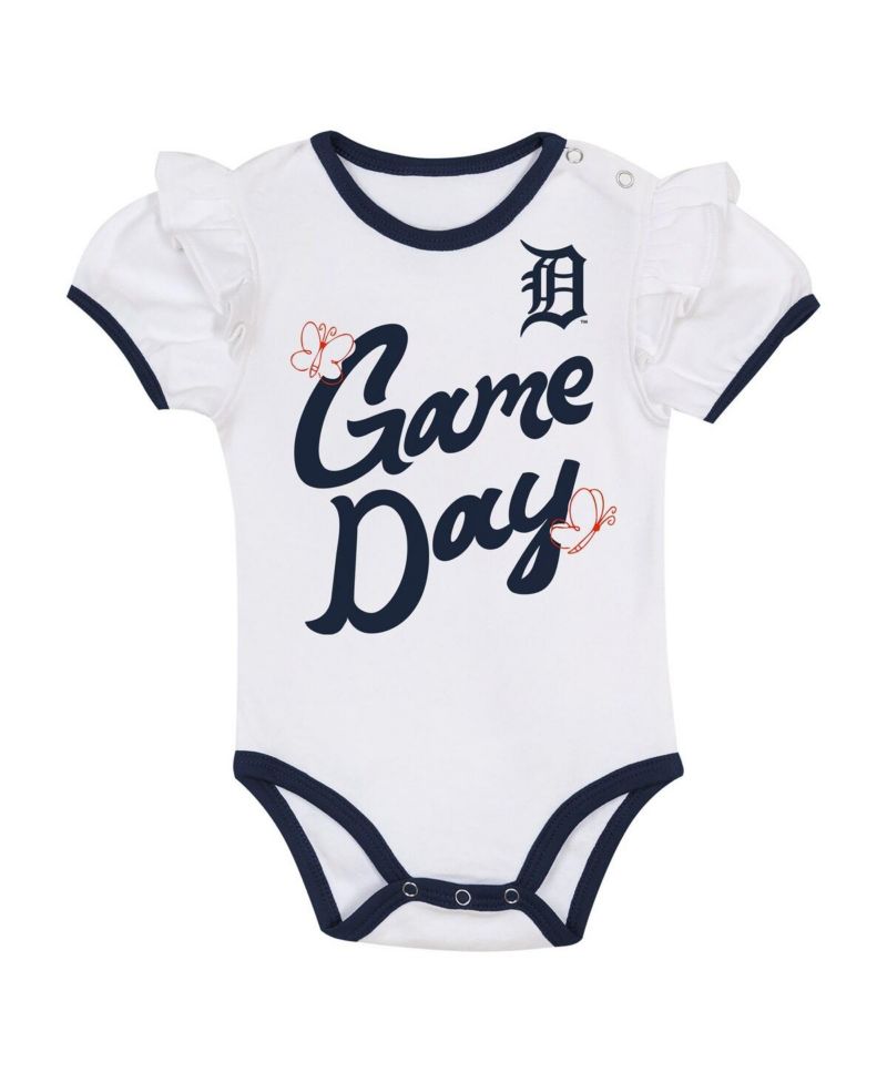Baby Girls 3-Piece Detroit Tigers Bodysuit, Headband and Skirt Set