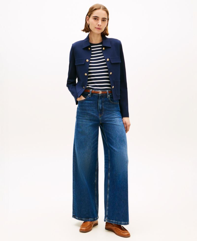 Women's Ponte Knit Band Collar Jacket