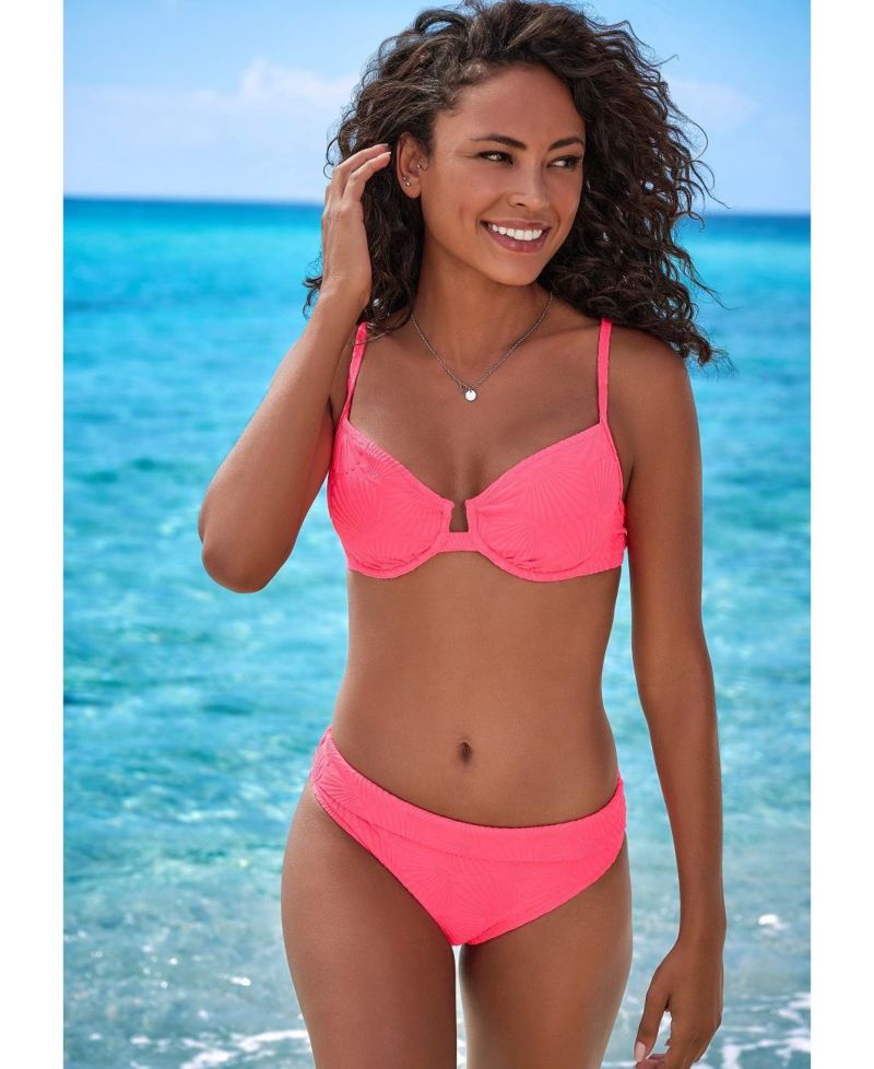 Women's Printed Shell Pattern High-Waist Underwire Bikini Top
