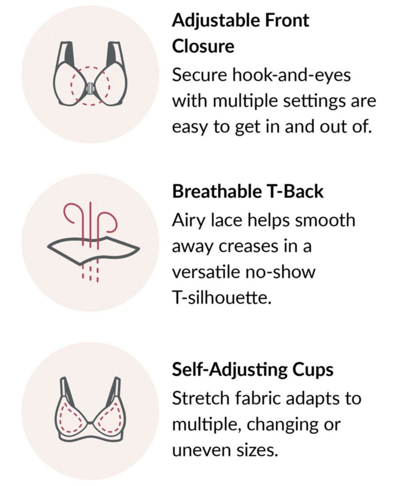 Women's Full Figure Plus Size Complete Comfort Wirefree Cotton T-Back Bra 1908