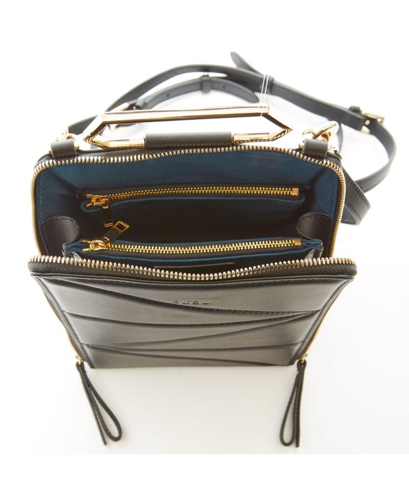 Leather Convertible Backpack Purse Crossbody Bag with Gold Handle